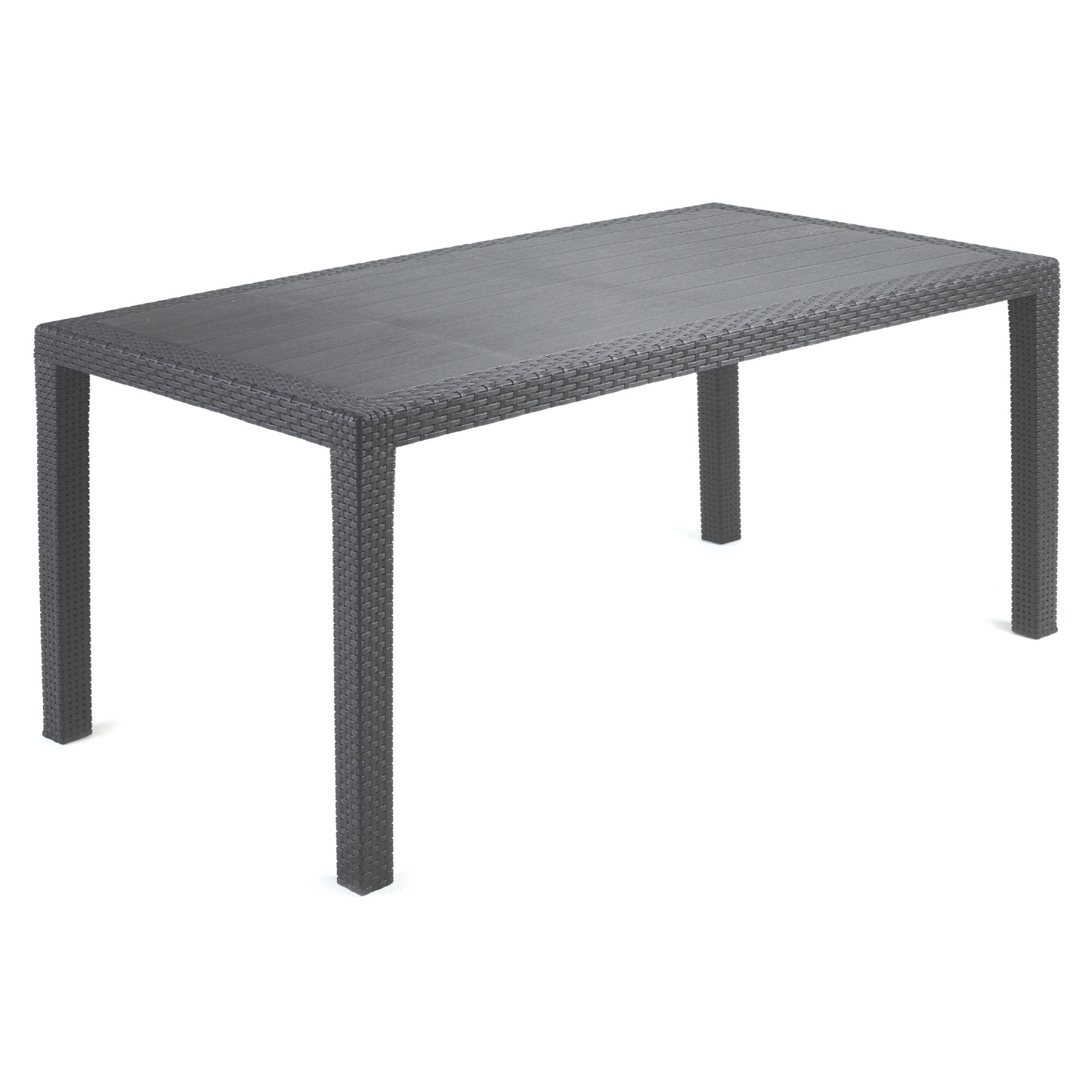 Tavolo Joker 138x78 cm Antracite in Polipropilene Effetto Rattan
