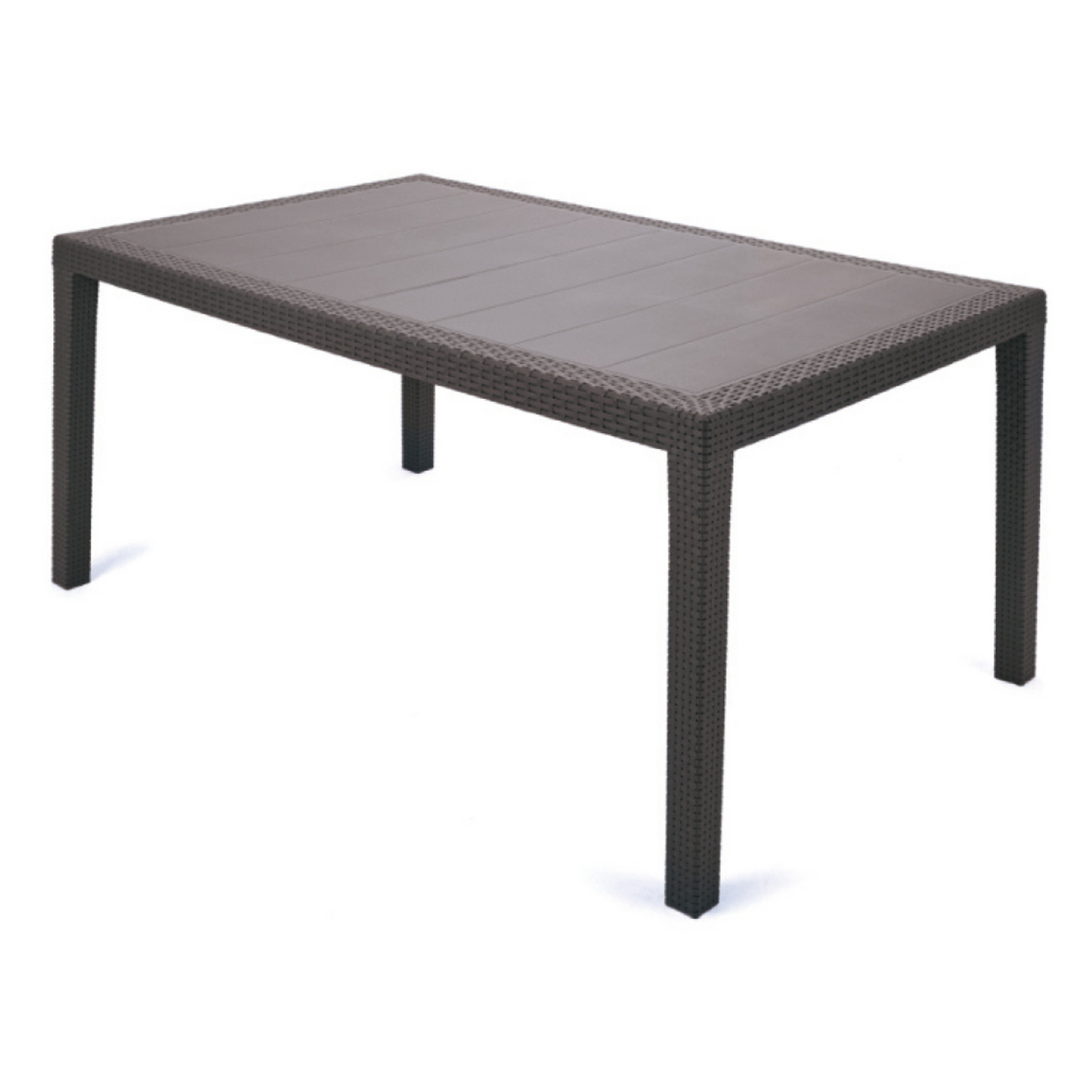 Tavolo Prince 150x90 cm Testa di Moro Rattan Antigraffio