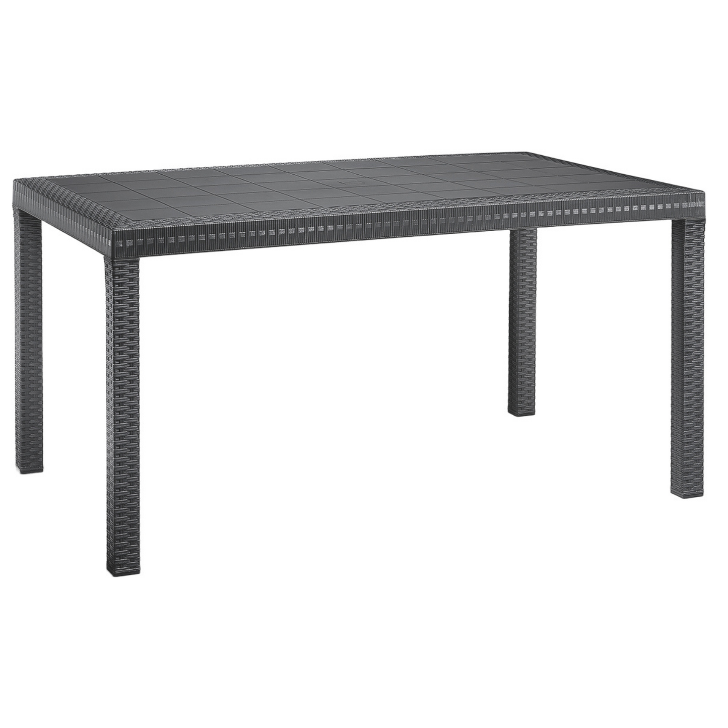 Tavolo Houston 150x90 cm Polipropilene Rattan Antracite