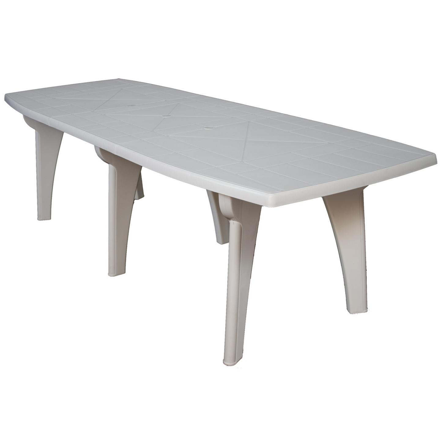 Tavolo Lipari 250x90 cm Bianco con Foro Ombrellone