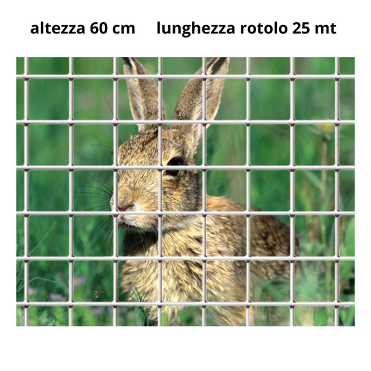 Rete per recinzioni Confine zincata 12x25 mm H 60 cm