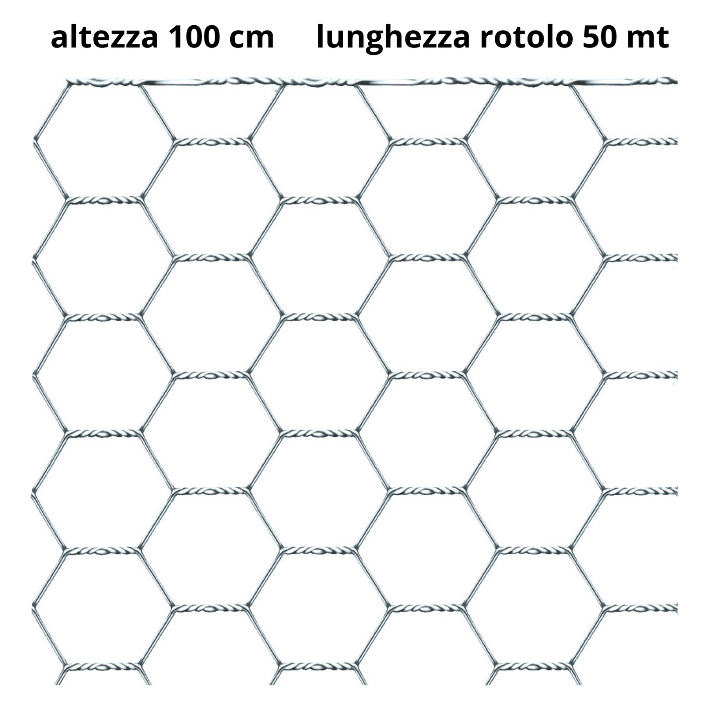 Rete per Recinzioni tripla maglia Esagonale 13 mm H 100 cm 50 metri