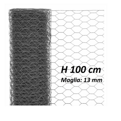 Rete per Recinzioni tripla maglia Esagonale 13 mm H 100 cm 50 metri