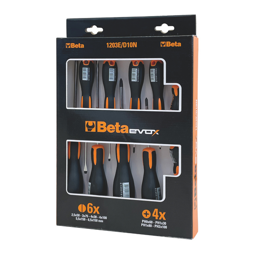 Set giraviti Professionale Beta 1203E/D10N 10 pezzi taglio e croce