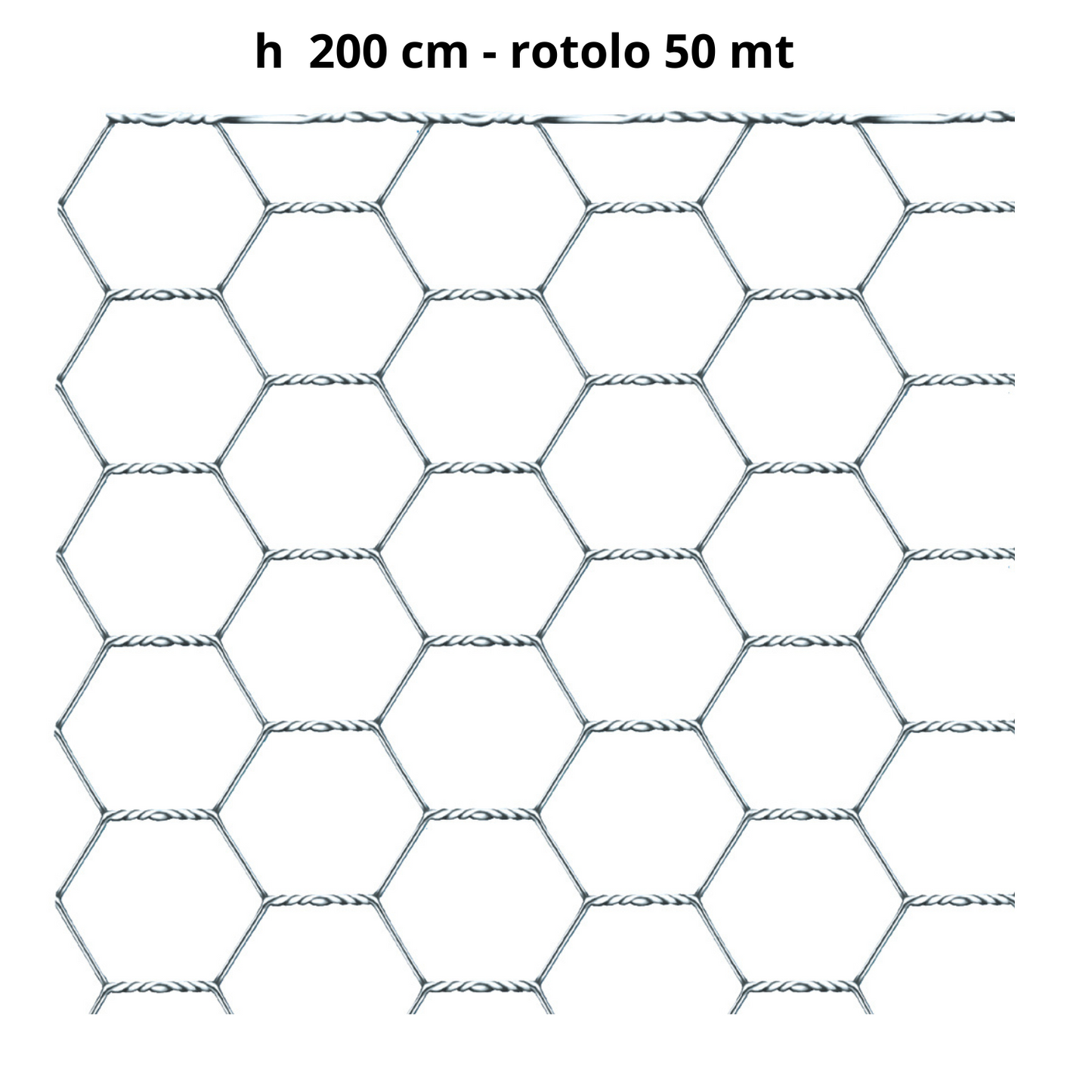 Rete per recinzioni tripla torsione H 200 cm maglia 20 mm