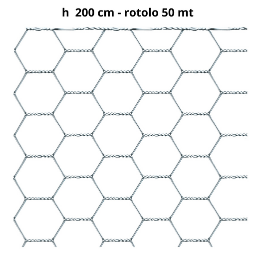 Rete per recinzioni tripla torsione H 200 cm maglia 20 mm