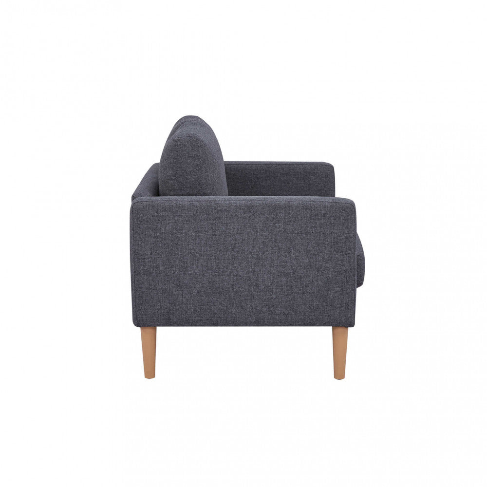 Divano 2 posti Grigio Scuro 124x73x82 cm con gambe in Polipropilene