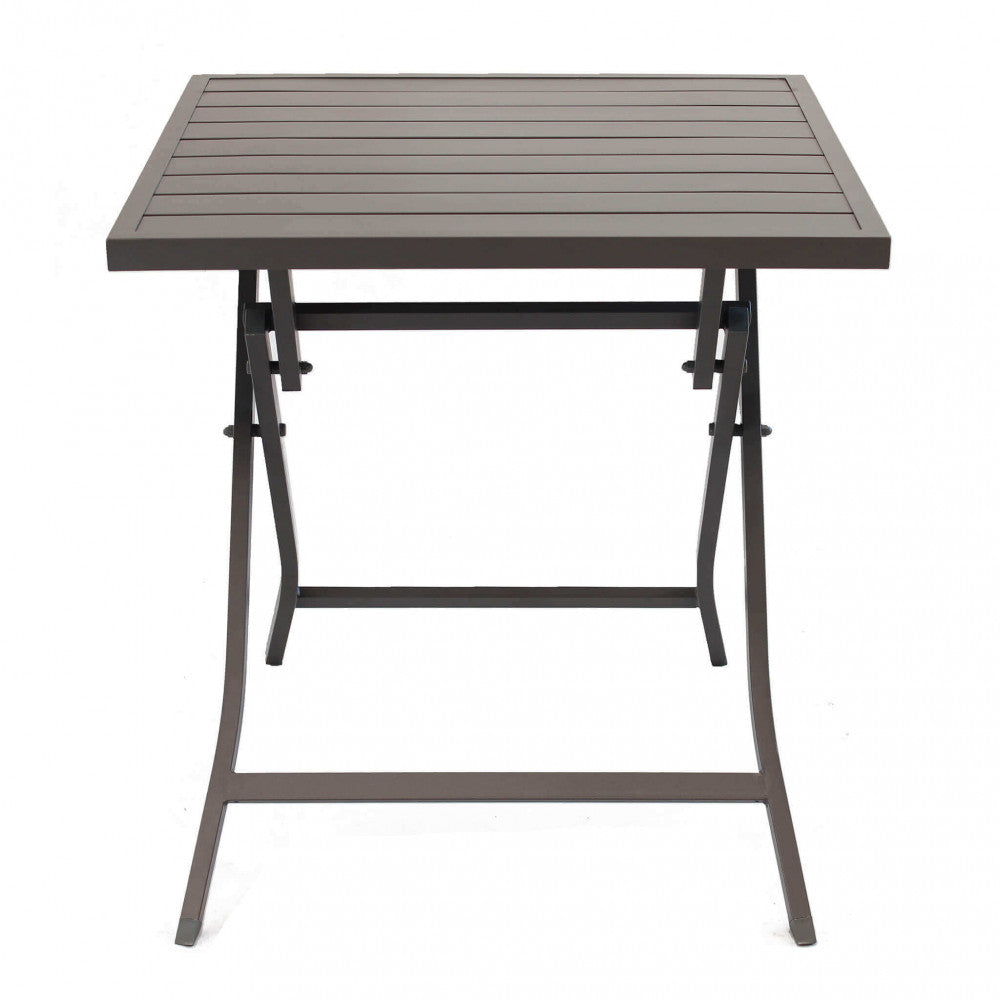 Tavolo 70x70 cm Pieghevole in Alluminio Bianco Taupe Antracite