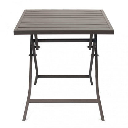 Tavolo 70x70 cm Pieghevole in Alluminio Bianco Taupe Antracite