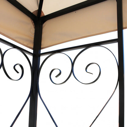 Gazebo 3x3 Ecrù con Struttura Antracite in Acciaio per giardino esterno