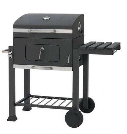 Barbecue a carbonella antracite acciaio 115x67x107.5 cm