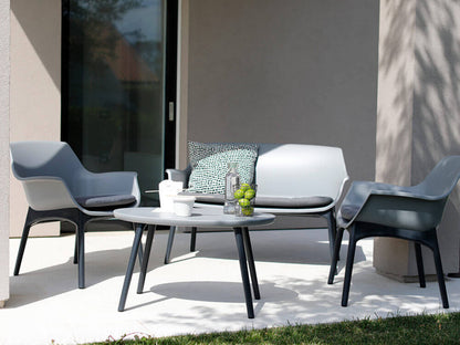 Salotto da esterno Giardino in plastica grigio Balcone Terrazzo