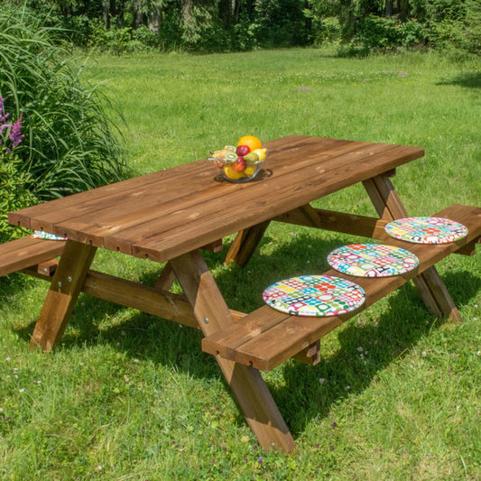 Tavolo da Pic Nic Tavolino in Legno con Panche Picnic Giardino Campeggio Esterno