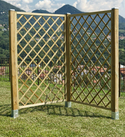 Grigliato in Legno 90x180 Pannello Steccato per Fioriere da Giardino
