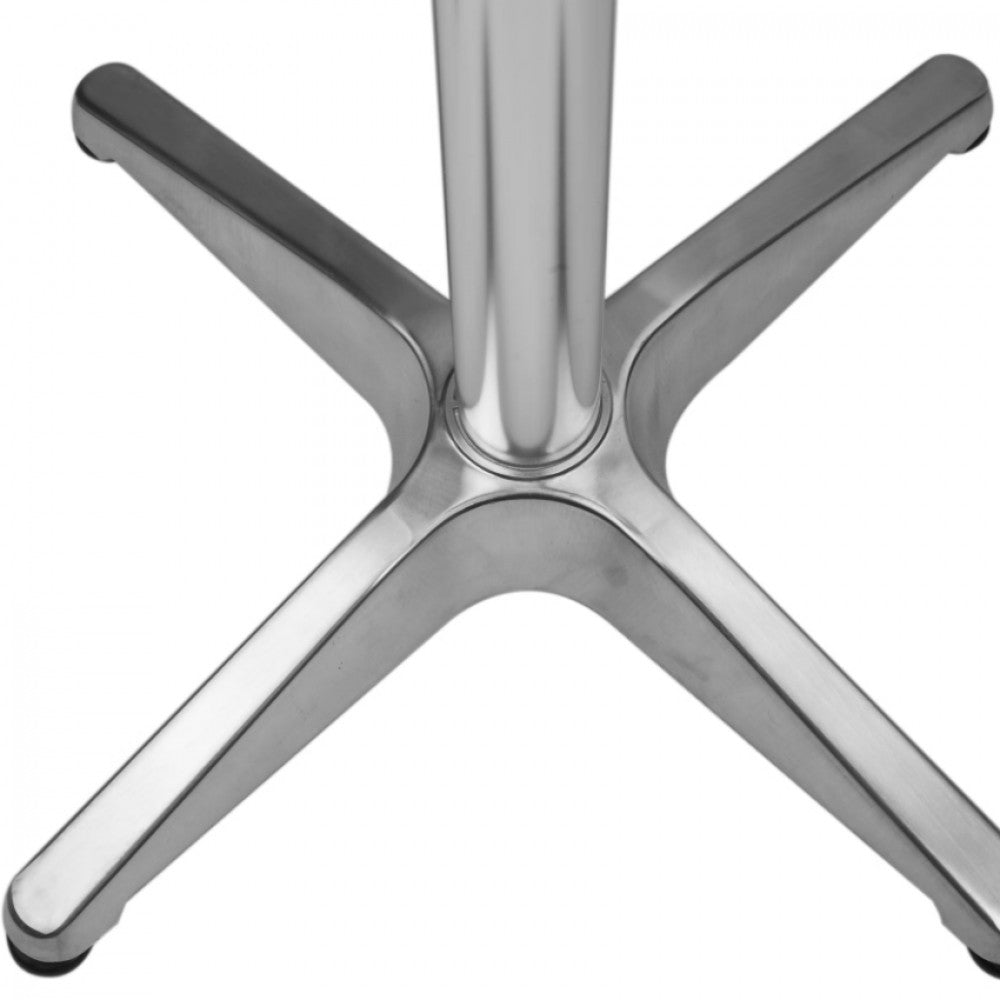 Tavolo Quadrato a Colonna in Alluminio 60x60 cm per Interno ed Esterno