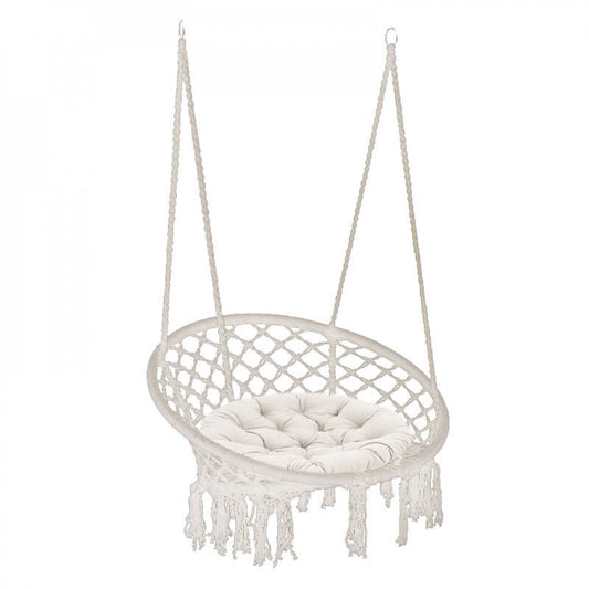 Amaca Seduta Sospesa Rotonda Beige Ø 80 cm