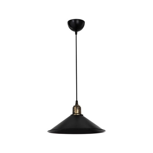 Lampada a Sospensione Nera in Plastica forma a Cono