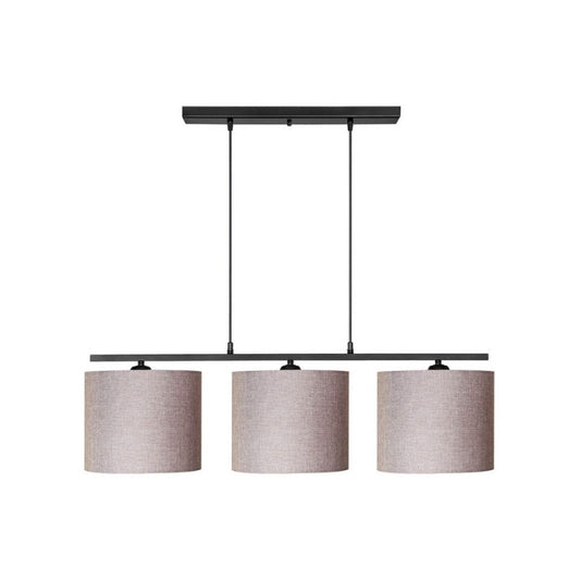 Lampada a sospensione Medusa 3 luci tessuto beige