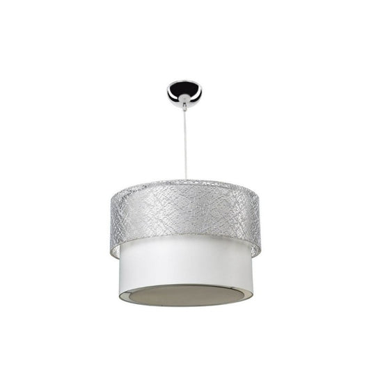 Lampada a sospensione in tessuto grigio Polo 75,5 cm Salone Camera