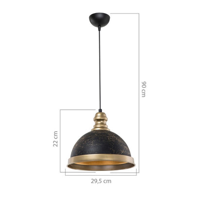 Lampada da Soffitto Paralume Metallo Nero da interno Salone Camera