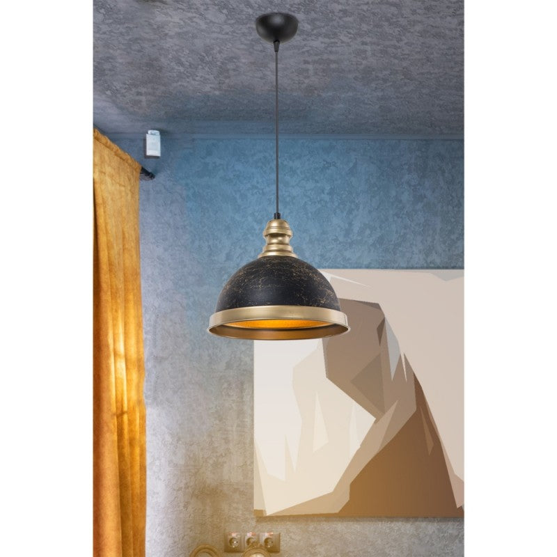 Lampada da Soffitto Paralume Metallo Nero da interno Salone Camera
