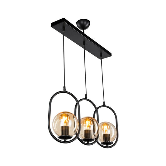 Lampada da soffitto Narissa Salone Stanza in metallo nero 3 luci