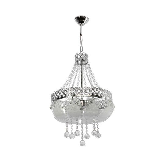 Lampada da soffitto Elegante argento cristallo 3 luci Salone Camera