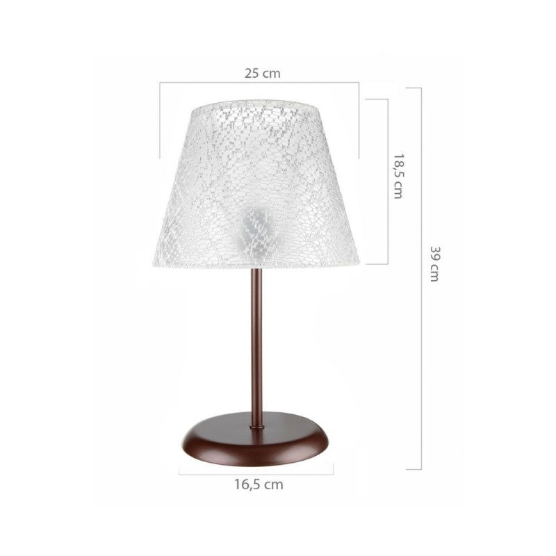 Lampada da tavolo Scrivania con paralume ricamato 39 cm