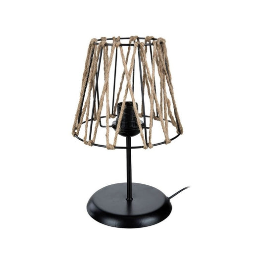 Lampada da tavolo in metallo e iuta design naturale 33 cm
