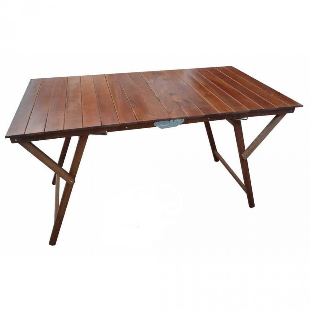 Tavolo Doppio 70x140 cm in Legno di Faggio Tinta Noce