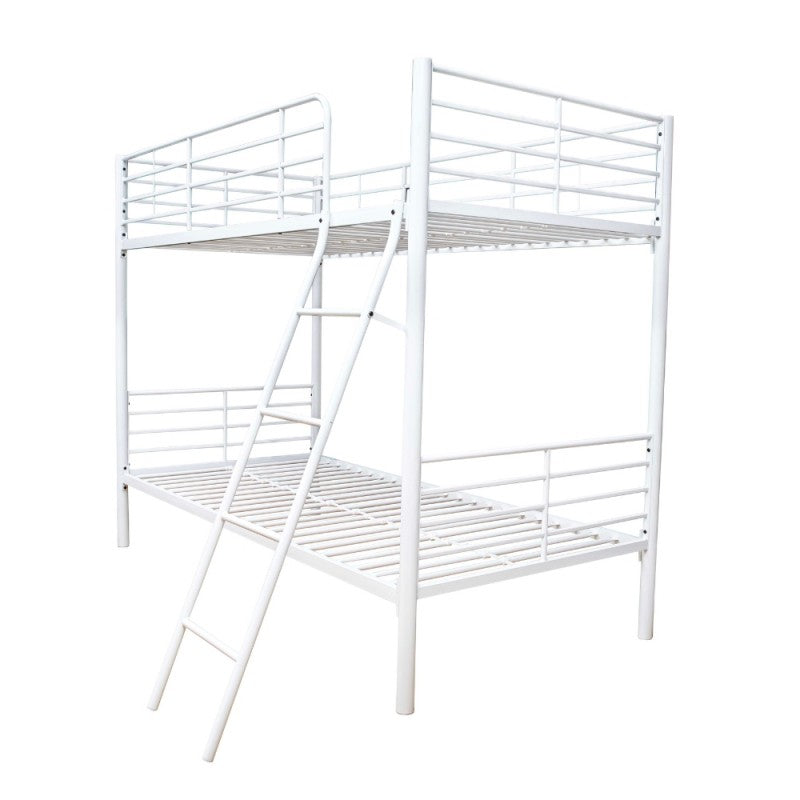 Struttura Letto a Castello in Metallo Bianco 199x97x160 cm