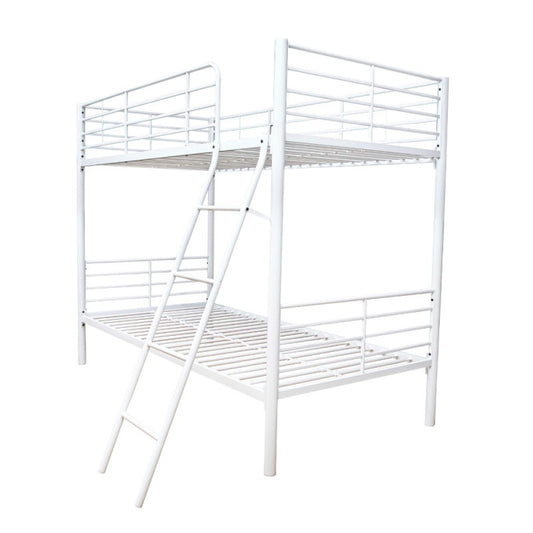 Struttura Letto a Castello in Metallo Bianco 199x97x160 cm