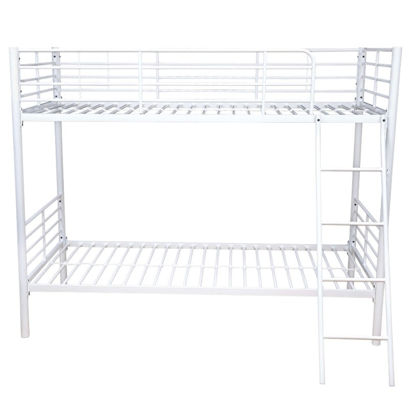 Struttura Letto a Castello in Metallo Bianco 199x97x160 cm