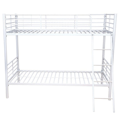 Struttura Letto a Castello in Metallo Bianco 199x97x160 cm