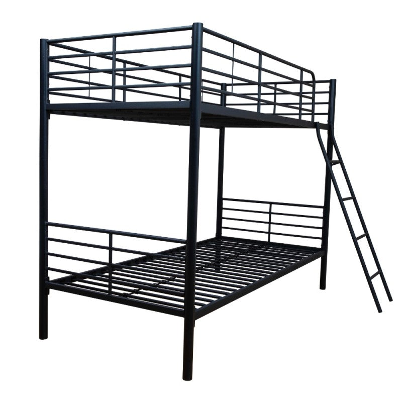 Struttura Letto a Castello in Metallo Nero 199x97x160 cm