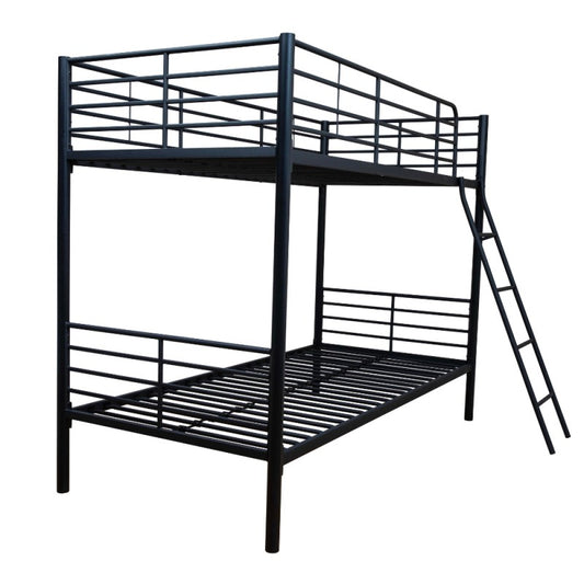 Struttura Letto a Castello in Metallo Nero 199x97x160 cm