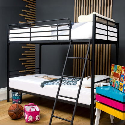Struttura Letto a Castello in Metallo Nero 199x97x160 cm