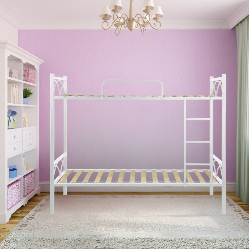Struttura bianca Letto a Castello con Doghe 198x80x160