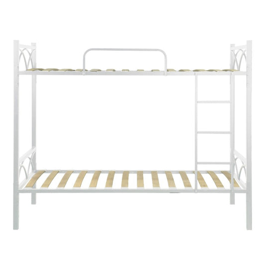 Struttura bianca Letto a Castello con Doghe 198x80x160