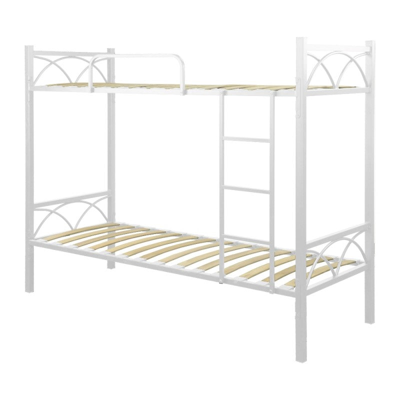 Struttura bianca Letto a Castello con Doghe 198x80x160
