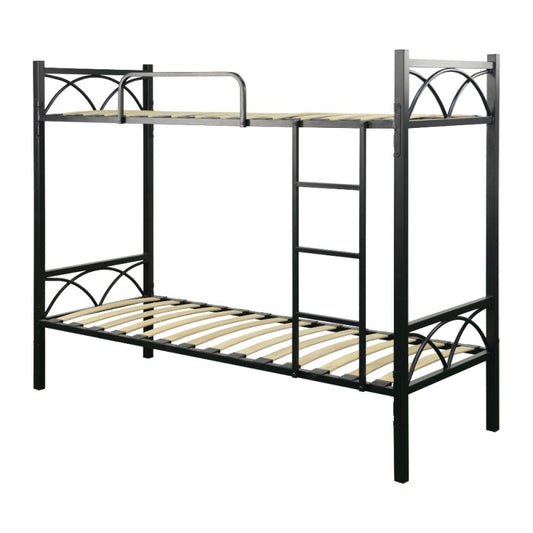 Struttura Letto a Castello Nera con Scala 198x80x160 cm