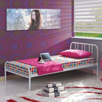 Struttura Letto Singolo a Doghe 90x190 in Metallo per Cameretta