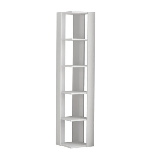 Libreria Bianca Angolare 5 ripiani 34X34X161 cm