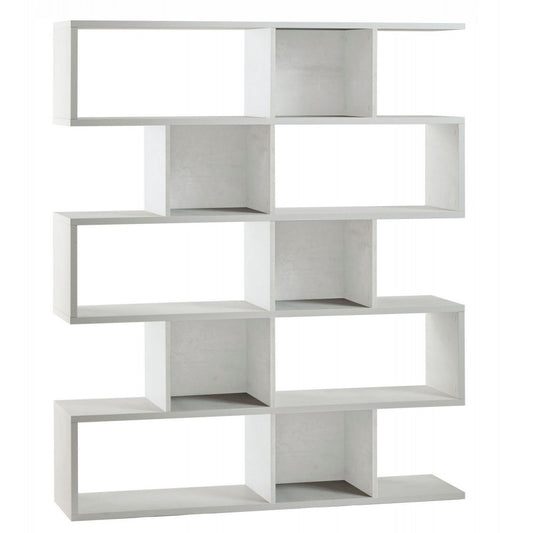 Libreria Modulare Bianco Geometrica Moderna Mensole Scaffale Ufficio