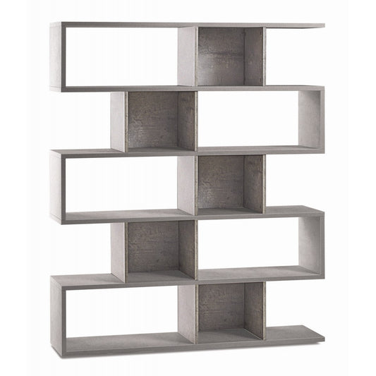 Libreria Modulare Cemento Geometrica Moderna Mensole Scaffale Ufficio