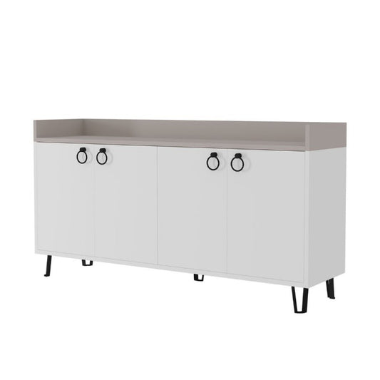 Credenza Madia 140x36x80 cm Bianco Mocha per soggiorno