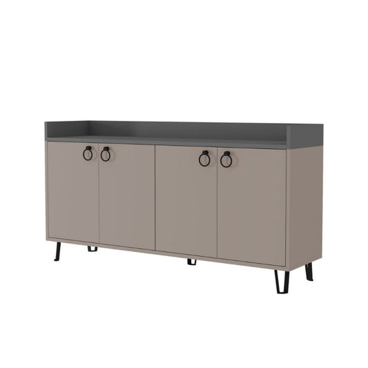 Credenza Madia per Soggiorno Tortora antracite 140x36x80 cm