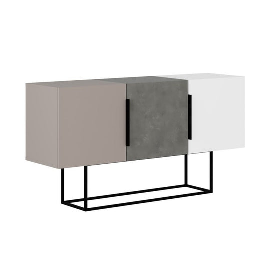 Credenza Madia 3 Ante da Soggiorno Salone Bianco Tortora Cemento