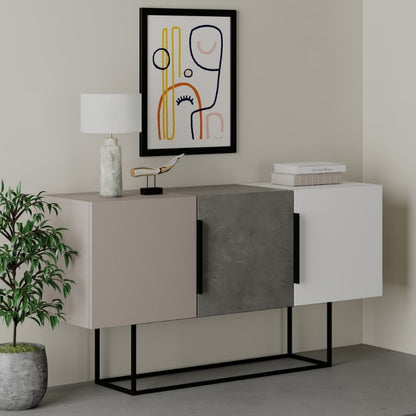 Credenza Madia 3 Ante da Soggiorno Salone Bianco Tortora Cemento