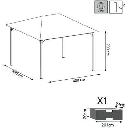 Gazebo 3x4 Beige con Struttura Antracite per Esterno Terrazzo